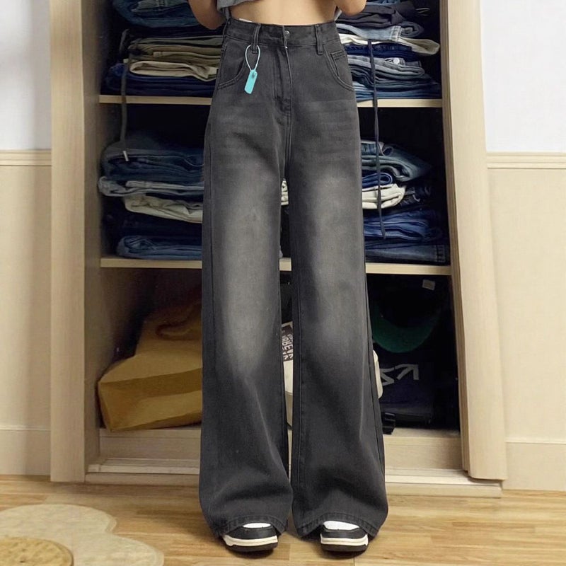 Vintage Classic European-American Design Daily Commute Jeans Grey Size_S - Image 2