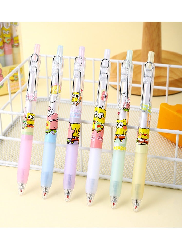 12-Pack Creative Cartoon Cute Doll Push Pen High Value Shape Neutral Pen Signature Pen Student Stationery - Image 1