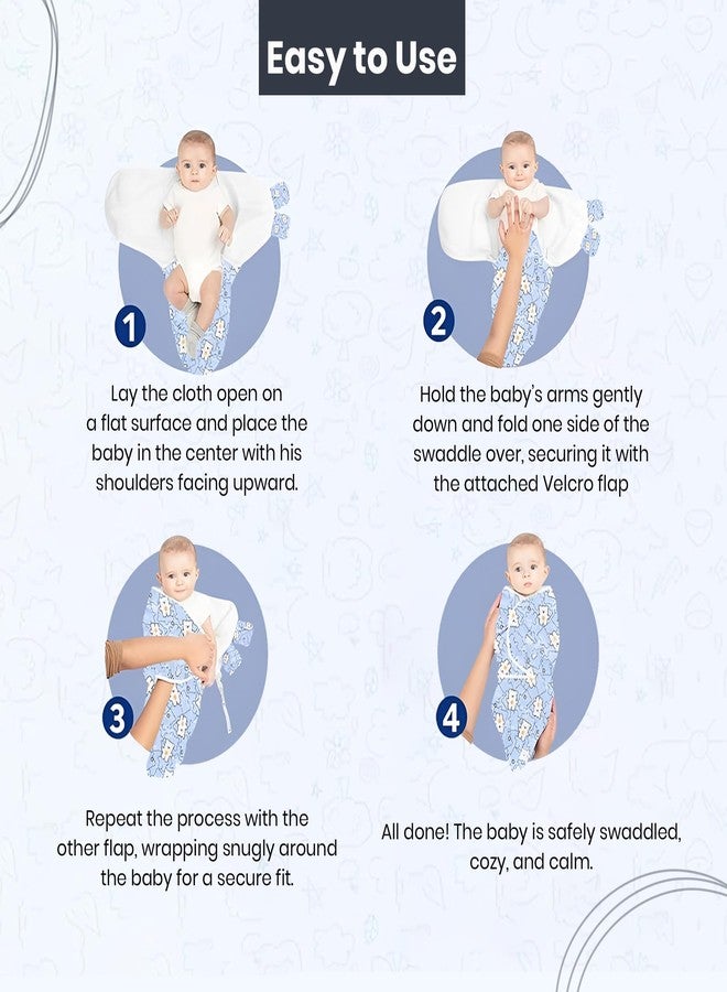 ZIKKU 100% Cotton Swaddle for New Born Baby Ultrasoft, Sleep Comfort Swaddle Cloth Wrap Use After Bath Multipurpose Baby Muslin Swaddles (0-6 Months) (1, Animal) - Image 4
