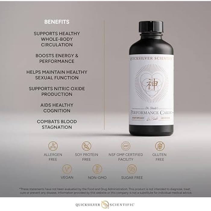 Quicksilver Scientific Performance Cardio+ - Herbal Supplement to Support Blood Circulation & Brain Health - Cardiovascular Supplement with Hawthorn Berry + He Shou Wu + Ginseng Extract (3.38 oz) - Image 4