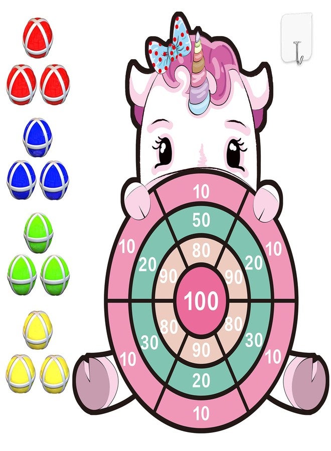 HONGID Unicorn Toys for 3-12 Year Old Girls,25”Large Dart Board Kids Toys for 6-12 Year Old Girls Teens Party Outdoor Games,Christmas Birthday Gifts for Girls Age 3-12, Pink (KL-2022) - Image 1