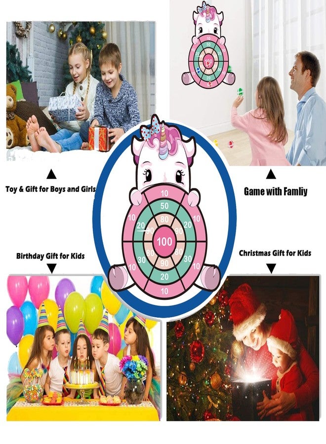 HONGID Unicorn Toys for 3-12 Year Old Girls,25”Large Dart Board Kids Toys for 6-12 Year Old Girls Teens Party Outdoor Games,Christmas Birthday Gifts for Girls Age 3-12, Pink (KL-2022) - Image 3