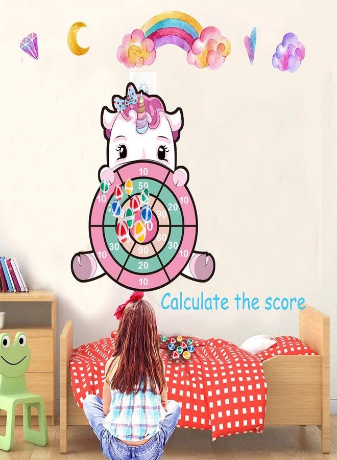 HONGID Unicorn Toys for 3-12 Year Old Girls,25”Large Dart Board Kids Toys for 6-12 Year Old Girls Teens Party Outdoor Games,Christmas Birthday Gifts for Girls Age 3-12, Pink (KL-2022) - Image 5
