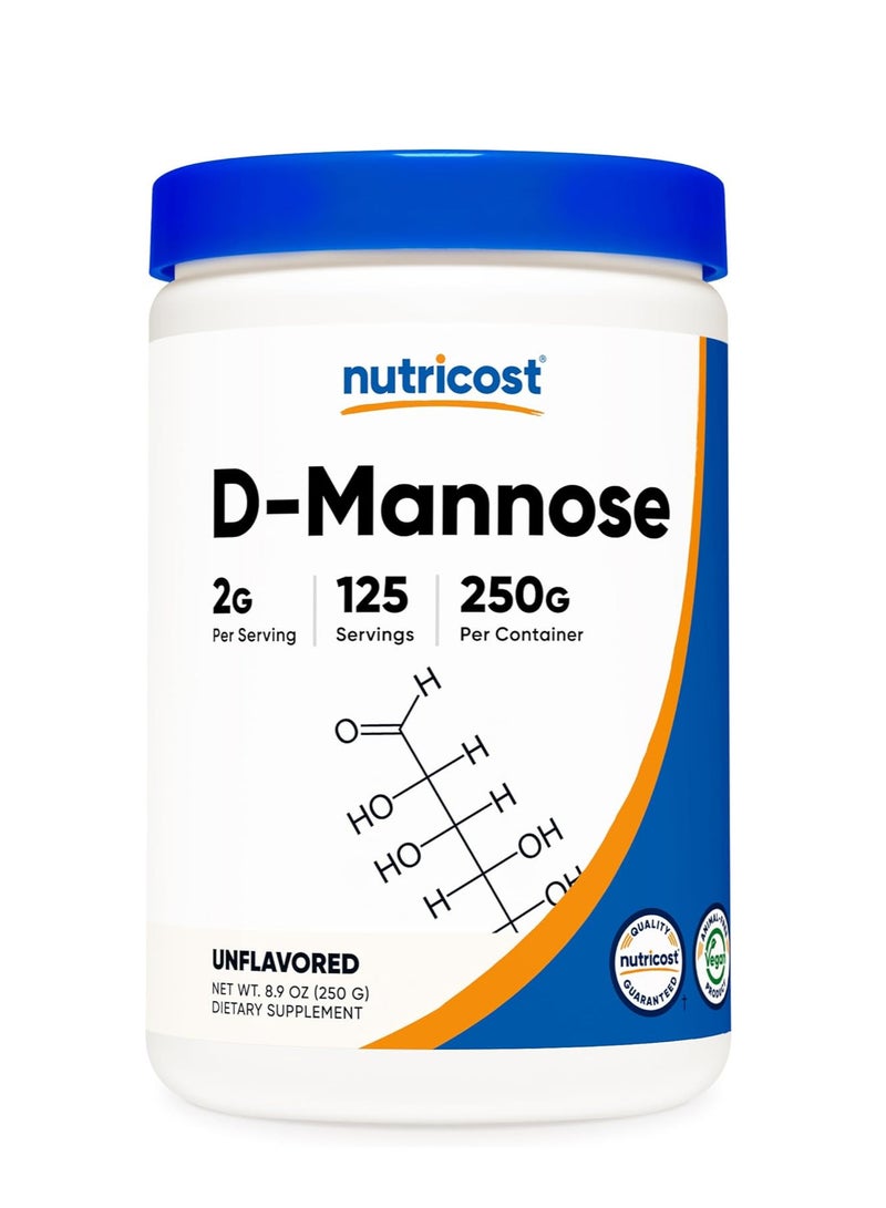 Nutricost D-Mannose Powder 250 Gms, 2G Serving, Non-Gmo, Gluten Free - Image 1