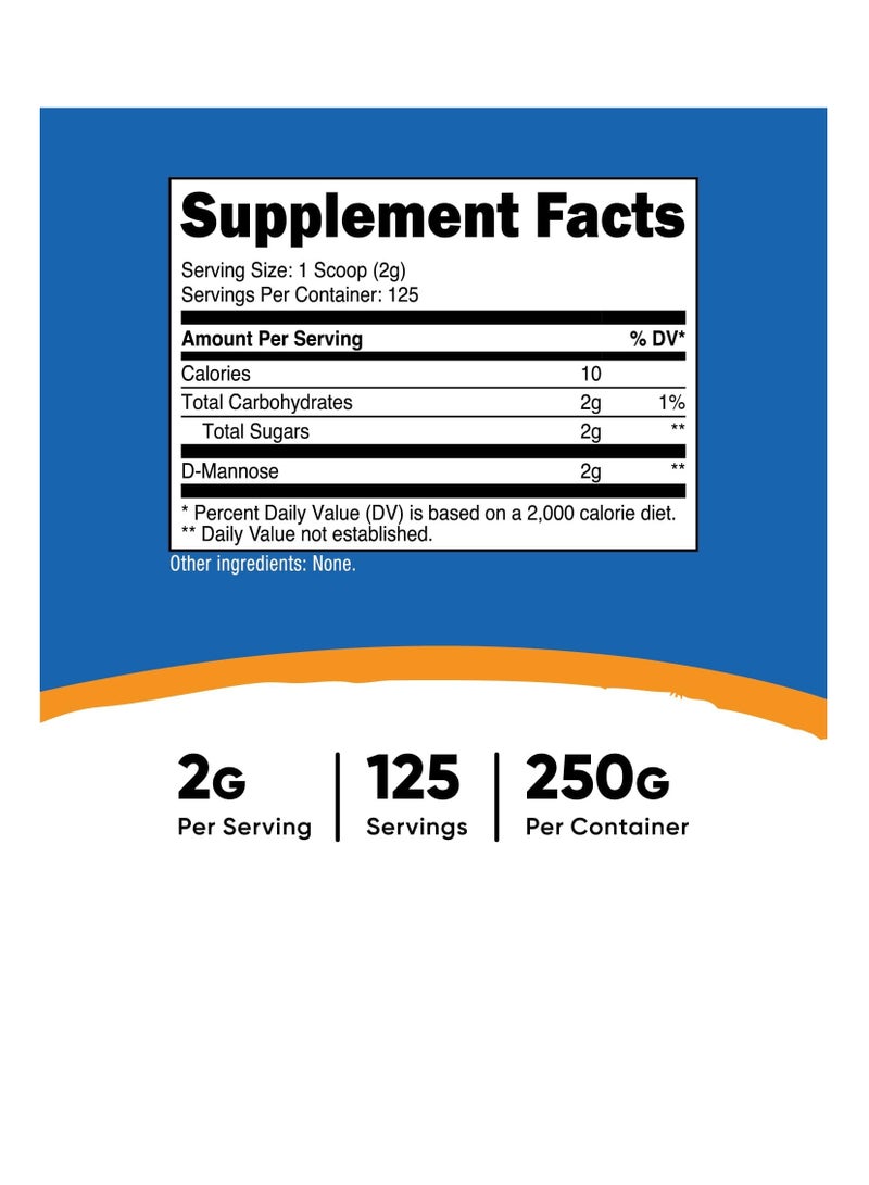 Nutricost D-Mannose Powder 250 Gms, 2G Serving, Non-Gmo, Gluten Free - Image 2