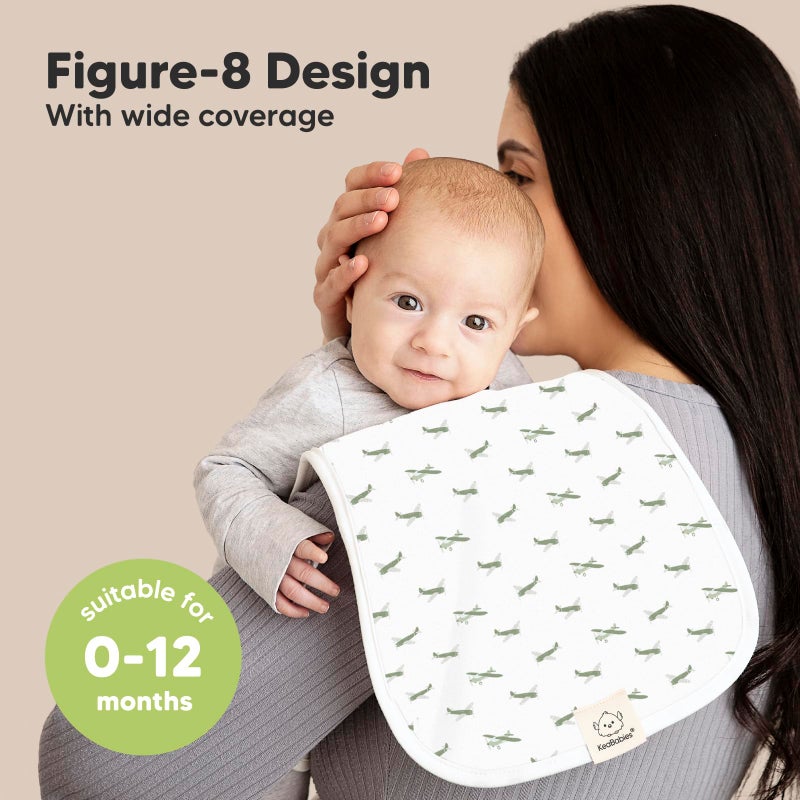 KeaBabies أقمشة تجشؤ عضوية للأطفال - عبوة 5 قطع من أقمشة القطن فائقة الامتصاص للأطفال، ناعمة وفخمة، مناشف للرضع لتجشؤ الحليب، للجنسين، كبيرة 21" × 10" (الأوعية) - Image 3