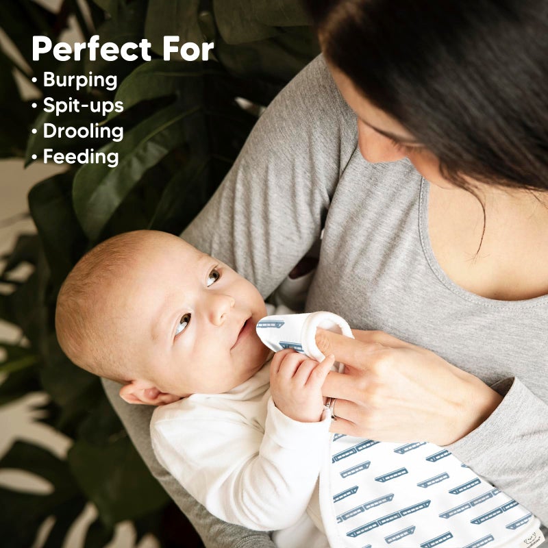 KeaBabies أقمشة تجشؤ عضوية للأطفال - عبوة 5 قطع من أقمشة القطن فائقة الامتصاص للأطفال، ناعمة وفخمة، مناشف للرضع لتجشؤ الحليب، للجنسين، كبيرة 21" × 10" (الأوعية) - Image 5