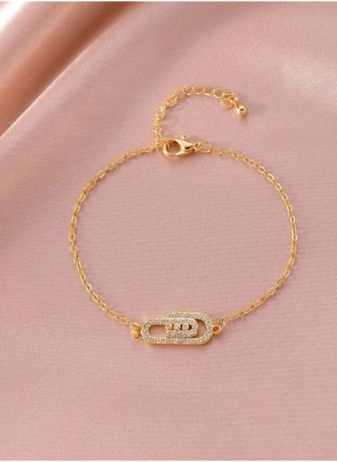 Elegant Gold Plated Stainless Steel Bracelet For Women