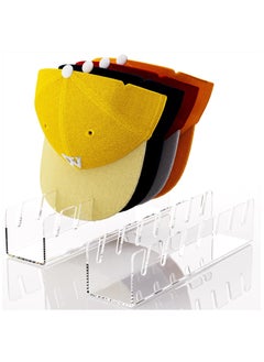 Generic Hat Racks for Baseball Caps | 2 Pcs No Install Acrylic Hat Stand for 14 Baseball Caps Display | Hat Holder Hat Storage Organizer | Ball Cap Display Shelf for Bedroom, Closet, Dresser, Office  - Image 1