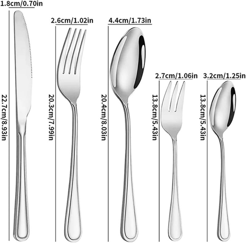 6/30pcs Stainless steel cutlery set steak knife and fork dessert and spoon high-end suitable for restaurants and hotels(6pcs tea spoon) - Image 5