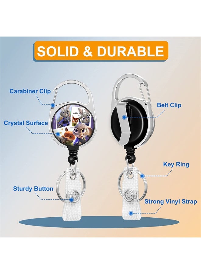 ديزني حامل بطاقة هوية بلاستيكي بتصميم شخصيات ديزني زوتوبيا جودي هوبس ونيك وايلد - خلفية كرتونية لطيفة - مع حبل تعليق، وبكرة قابلة للسحب، وسلسلة مفاتيح، ووصلة تمديد - مناسب للعمل، والطلاب، والحافلات، والأطباء، والممرضين - Image 3