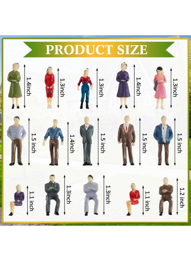 Juexica - 80 Pcs Mini People Figurines 1:50 Scale Model Trains Architectural Painted Figures Tiny Plastic Miniature Sand Tray Miniatures Sitting Standing Toy For Scenes - Image 1