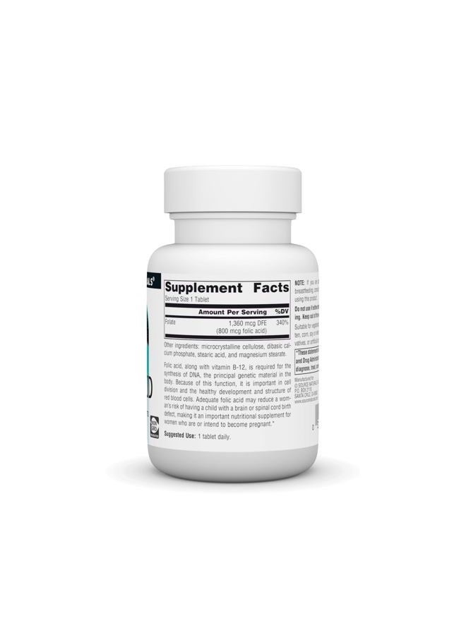 Source Naturals حبوب حمض الفوليك 800 ميكروغرام، 200 حبة - Image 2