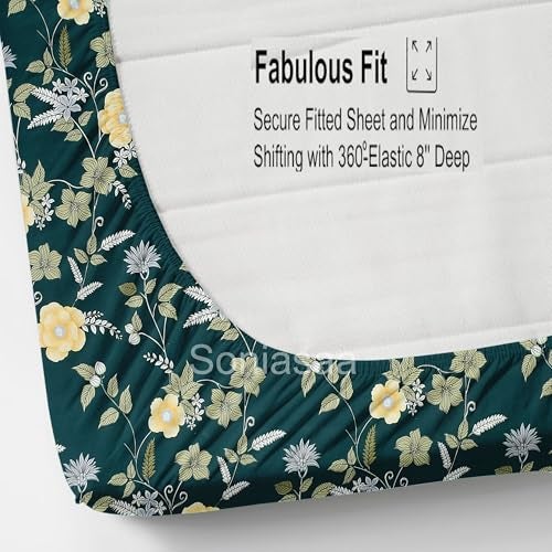 Soniasaa 320 TC Cotton Feel All Around Elastic Fitted Bedsheet, Elastic Fitted Bedsheet Single Size Bedsheet for Single Bed with 1 Pillow Cover, Size - 72 x 36 x 8 Inche Color - Image 4