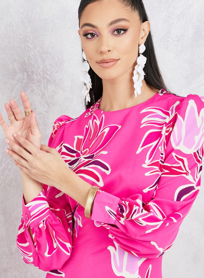 Styli Floral Print Dress  - Image 3
