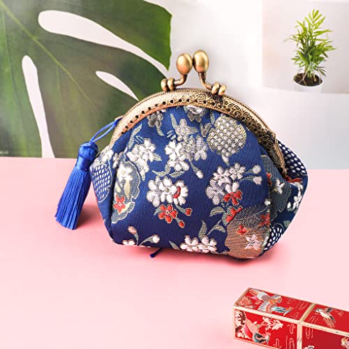 Oyachic Embroider Coin Purse Vintage Wallets Canvas Change Pouch Floral Trinkets Small Kiss Lock Clasp Handbag Jewelry Bag Tassels Women - Image 3