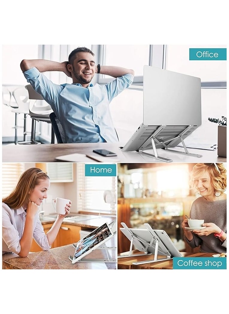 Generic - Laptop Stand Is Made Of High-quality Aluminum, Adjustable And Foldable For All Laptops - Grey - Image 1