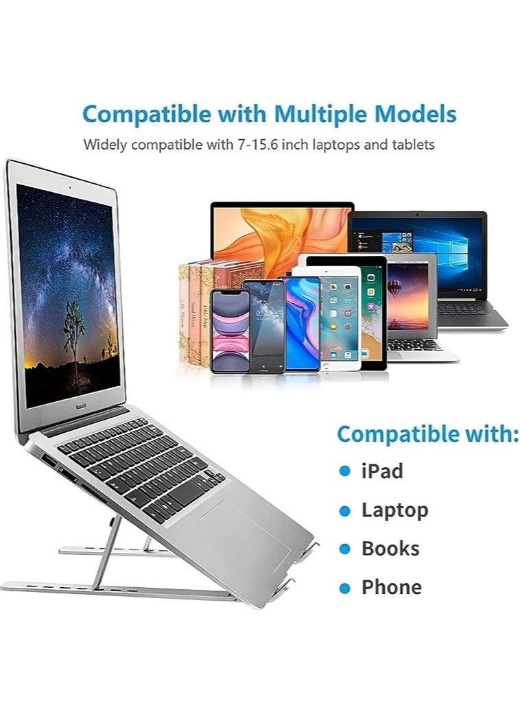 Generic - Laptop Stand Is Made Of High-quality Aluminum, Adjustable And Foldable For All Laptops - Grey - Image 1