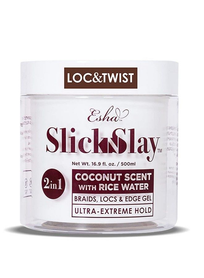 ESHA Slick N Slay Braiding Gel 3In1 Braid And Edge Gel Ultra Extreme Hold Gel For Hair Hydrating And Conditioning Shining Gel Fast Dry Locking Gel For Locs Twists Braids (Coconut 17 Oz.) - Image 1