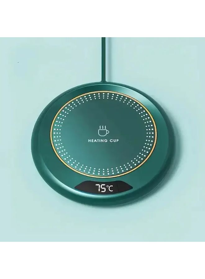 Adjustable Temperature Green Smart Heating Pad USB Powered Auto Shut Off Safety 4 Season Use For Coffee Tea Travel Fitness Home Office Beverage Warmer Coffee Warmer Portable Compact Durable Heater - Image 1