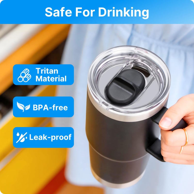 Bluwing 20 oz Replacement Screw Top Lid for YETI TraveI Mug with Threads Only, Spill Proof Stronghold Lid for YETI Threaded Travel Mug(1 Pack) - Image 2