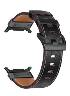 LIXES Genuine Leather Band for Samsung Galaxy Watch Ultra 47mm (2024) - No Gap Sturdy Wide Strap with One-Click Stainless Steel Connectors for Men & Women (Black)  - Image 2