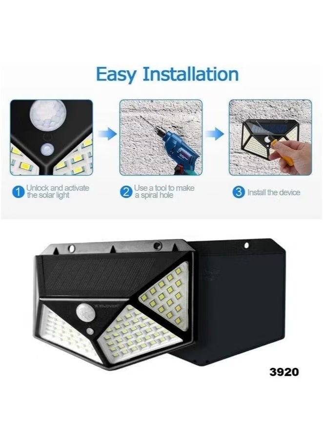 Raxoom Solar Powered Outdoor Wall Light – 100 Ultra-Bright LEDs with Wide-Angle Illumination, PIR Motion Sensor, IP65 Waterproof Rating, Solar Interaction Lighting Mode – Energy-Saving LED Wall Lamp for Garden, Fence, Patio, Garage & Outdoor Security - Image 3