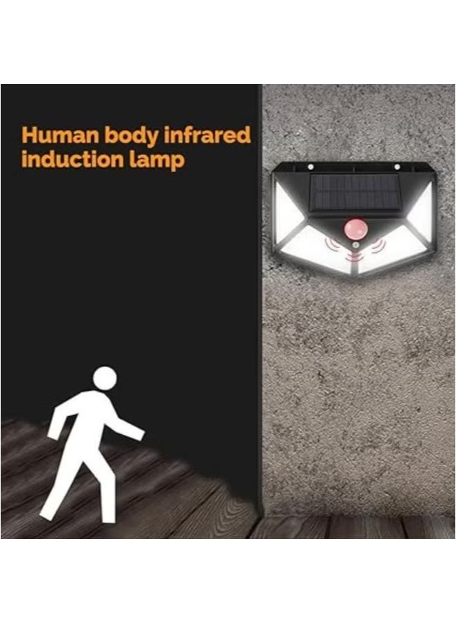 Raxoom Solar Powered Outdoor Wall Light – 100 Ultra-Bright LEDs with Wide-Angle Illumination, PIR Motion Sensor, IP65 Waterproof Rating, Solar Interaction Lighting Mode – Energy-Saving LED Wall Lamp for Garden, Fence, Patio, Garage & Outdoor Security - Image 4