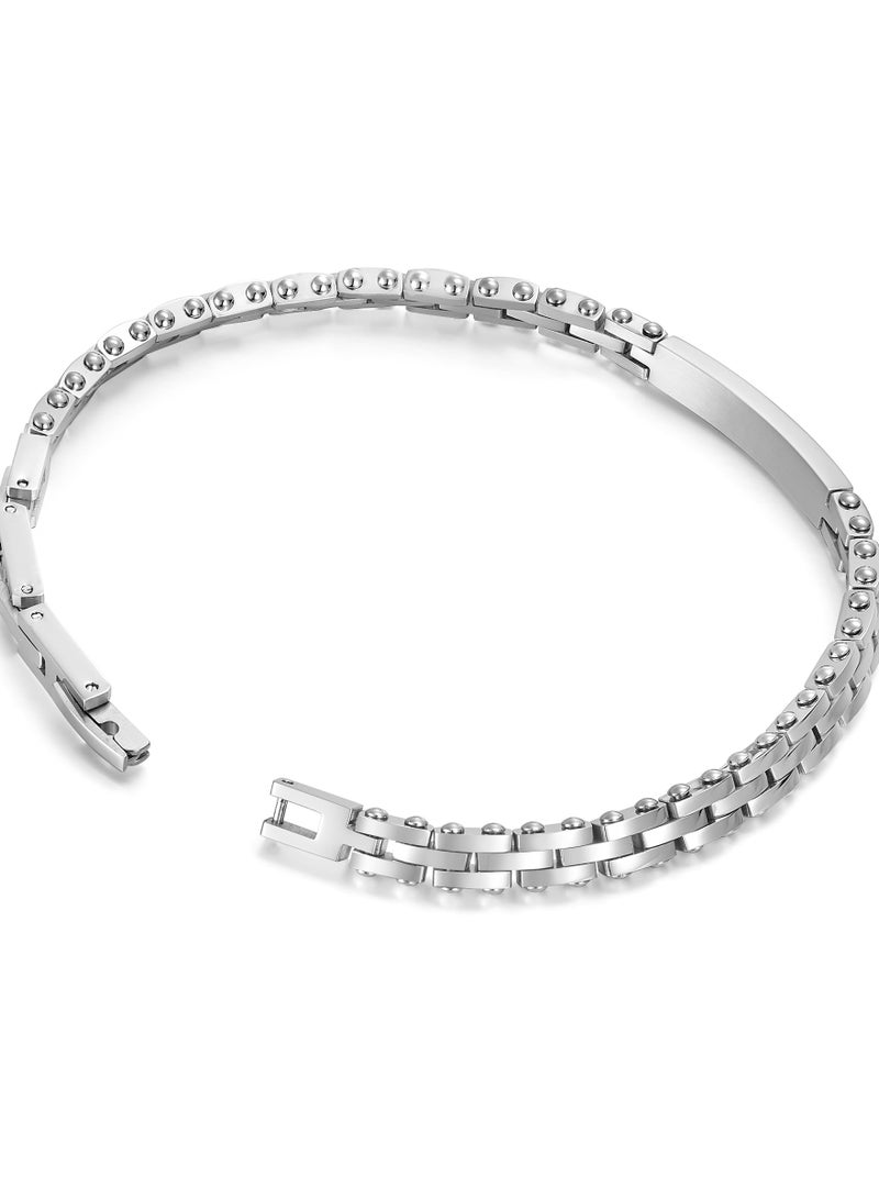POLICE Brick Gents Stainless Steel Metrocole Bracelet - Image 2