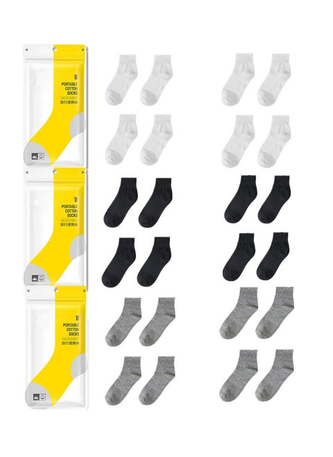 12 Pairs Disposable Socks for Traveling and Vacation, Single-use Socks Anklet Low Cut Cotton Socks