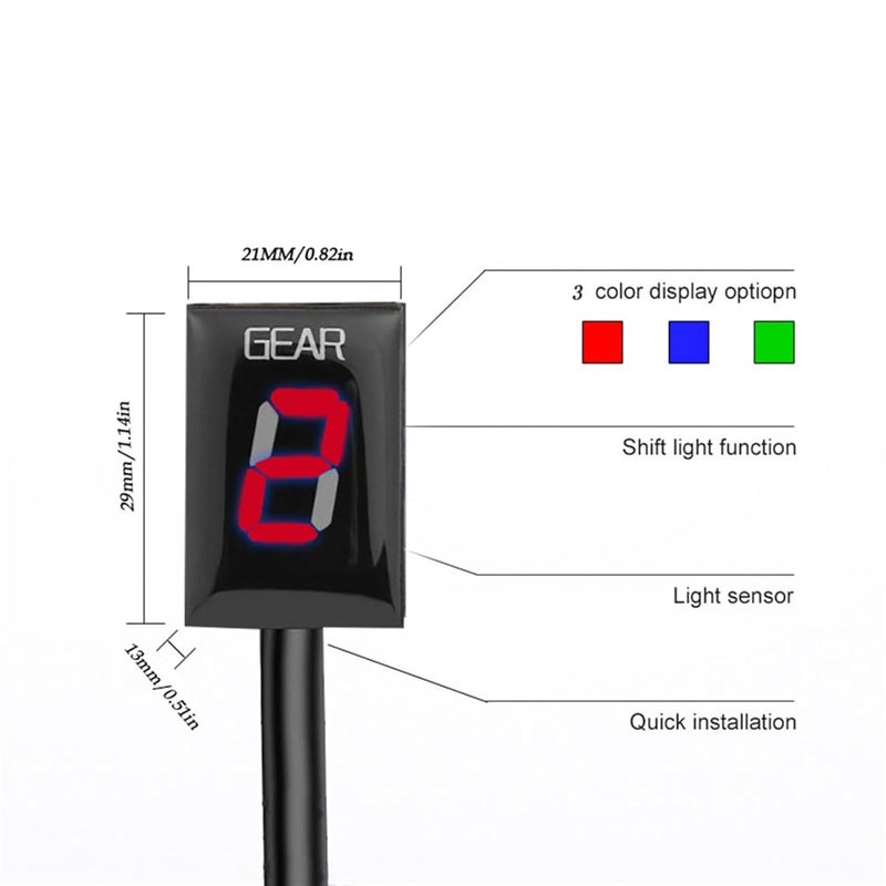 DEMULAX Motorcycle Gear Display Indicator - Green Bracket - Image 2
