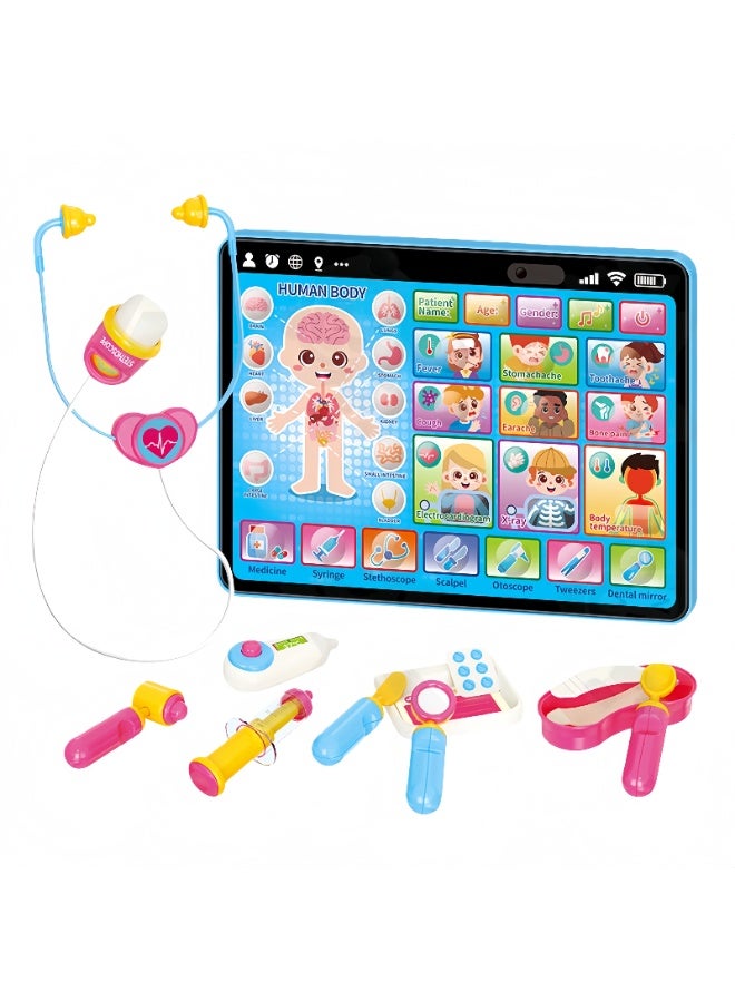 LBMT Doctor Kit for Kids Pretend Play Educational Doctor Toys,Interactive Doctor Tablet with Sound & Music,Doctors Pretend Playset with Stethoscope,Kids Pretend Play Medical Toys Set for Ages 1-5,Ideal  Birthday/Festival Gifts for Toddlers - Image 1