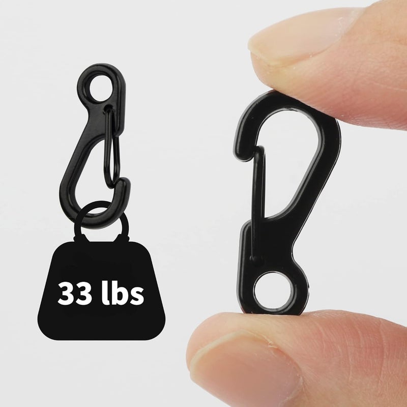 SWATOM Small Mini Carabiner Clip Tiny Spring Snap Hook Keychains Micro Carabiners for Paracord EDC Alloy Key Rings Outdoor Hiking Fishing Camping Backpack Accessories - Image 5