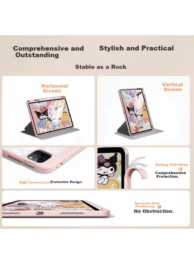 Inkaida Yingkaida Protective Case For Honor Tablet X9 11-inch, Honor X9 Tablet Case With Anti-drop And Anti-bend, Tablet Case With Pen Slot, Rotating Horizontal And Vertical Support, Sanrio - Image 2
