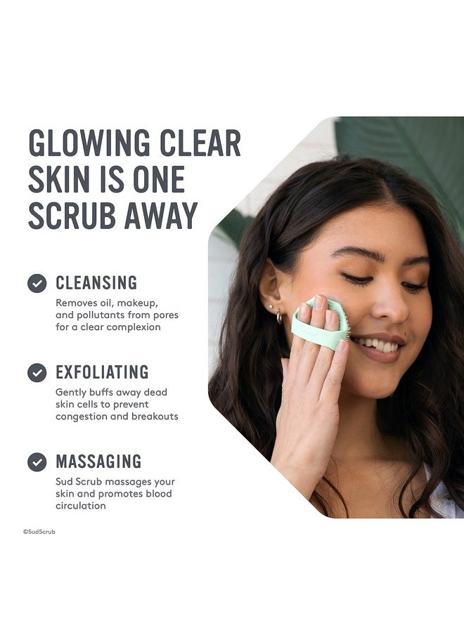 Sud Scrub ® Antimicrobial Silicone Face Scrubber 1 Pack Gentle Face Exfoliator For Sensitive Skin Eco Friendly Facial Cleansing Brush Exfoliating Face Brush For Men And Women (Charcoal)  - Image 3