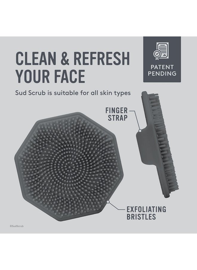 Sud Scrub ® Antimicrobial Silicone Face Scrubber 1 Pack Gentle Face Exfoliator For Sensitive Skin Eco Friendly Facial Cleansing Brush Exfoliating Face Brush For Men And Women (Charcoal)  - Image 5