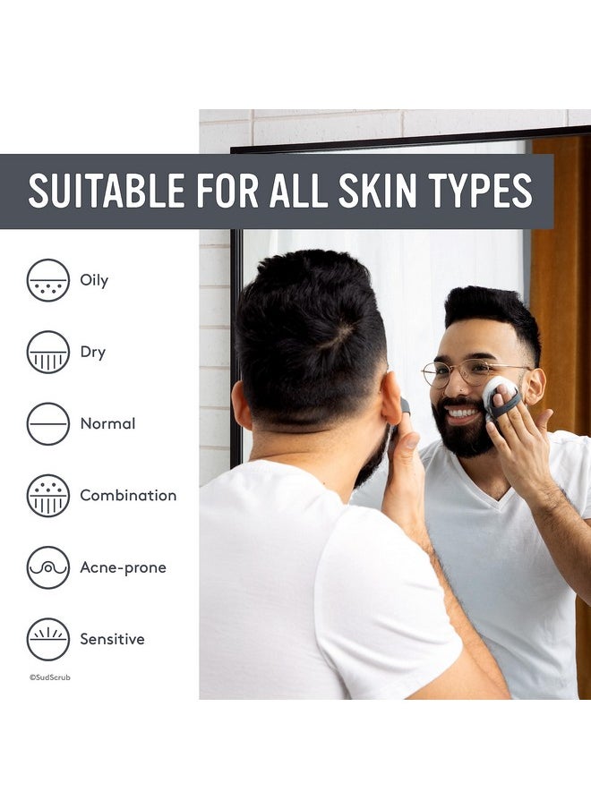 Sud Scrub ® Antimicrobial Silicone Face Scrubber 1 Pack Gentle Face Exfoliator For Sensitive Skin Eco Friendly Facial Cleansing Brush Exfoliating Face Brush For Men And Women (Charcoal)  - Image 4