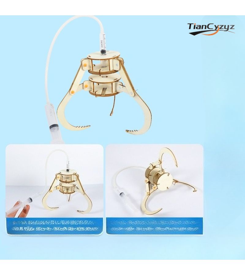 STEM تجربة علمية، مجموعة أدوات تعليمية لتجميع مخلب هيدروليكي ميكانيكي 1set لعبة تعليمية - Image 1