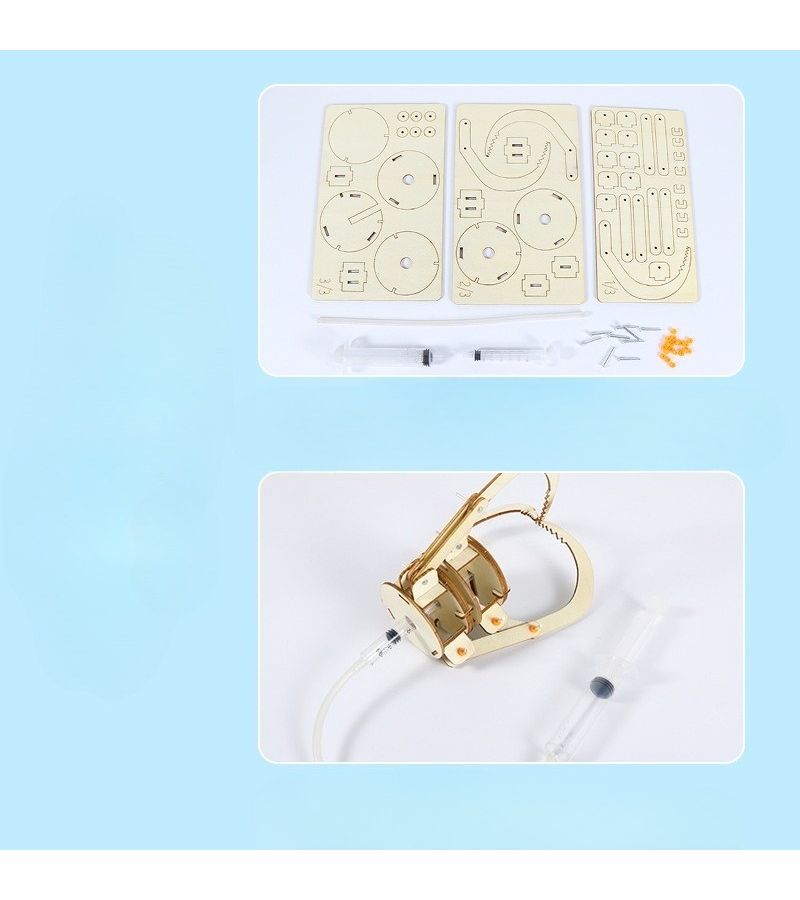 STEM تجربة علمية، مجموعة أدوات تعليمية لتجميع مخلب هيدروليكي ميكانيكي 1set لعبة تعليمية - Image 5