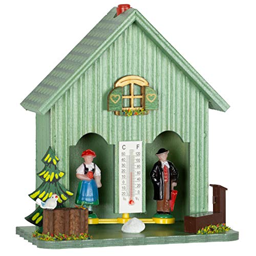 Trenkle German Black Forest Weather House Green TU 893 Gruen - Image 1