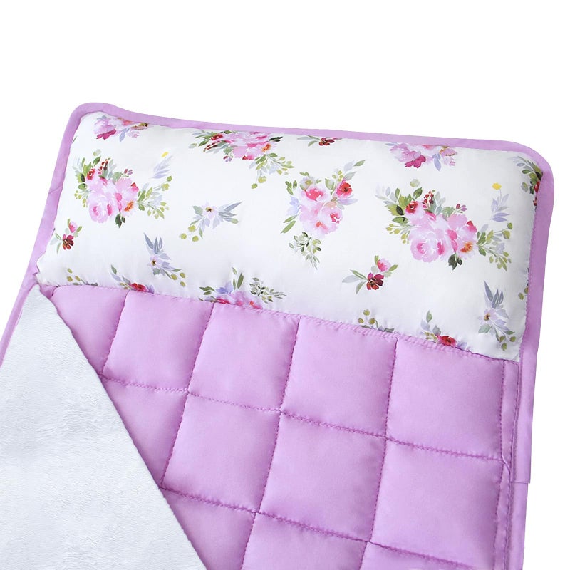 Moonsea Toddler Nap Mat for Girls Floral, Toddlers Sleeping Mat with Fleece Blanket, Lightweight Perfect for Toddlers Preschool, Daycare, Travel Sleeping Bag, Fit Standard Cot - Image 2