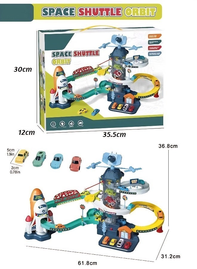 مجموعة استكشاف الفضاء المداري – تتضمن 4 مركبات صغيرة ونفق صاروخي ومصعد آلي. لعبة تعليمية في مجال العلوم والتكنولوجيا والهندسة والرياضيات للأطفال من سن 3 سنوات فما فوق، مثالية لعيد الفطر وأعياد الميلاد. - Image 2