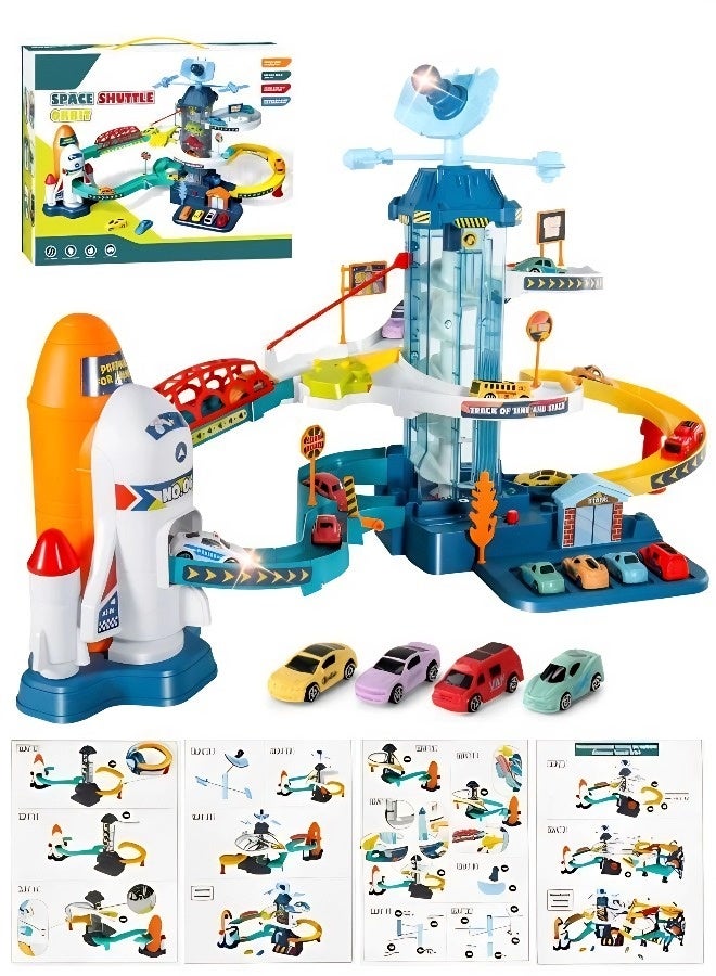 مجموعة استكشاف الفضاء المداري – تتضمن 4 مركبات صغيرة ونفق صاروخي ومصعد آلي. لعبة تعليمية في مجال العلوم والتكنولوجيا والهندسة والرياضيات للأطفال من سن 3 سنوات فما فوق، مثالية لعيد الفطر وأعياد الميلاد. - Image 4