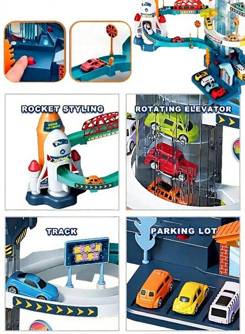 مجموعة استكشاف الفضاء المداري – تتضمن 4 مركبات صغيرة ونفق صاروخي ومصعد آلي. لعبة تعليمية في مجال العلوم والتكنولوجيا والهندسة والرياضيات للأطفال من سن 3 سنوات فما فوق، مثالية لعيد الفطر وأعياد الميلاد. - Image 5