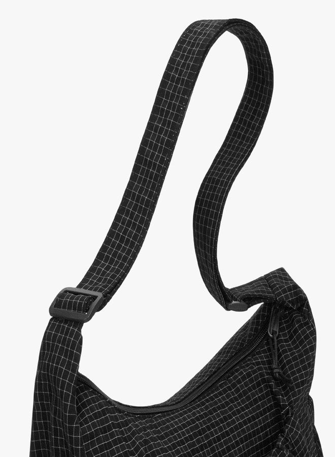 CATSEA Nylon Hobo Bag Plaid Crossbody Shoulder Bag Drawstring Messenger Purse Soft Zipper Handbag Adjustable Shoulder Straps - Image 3