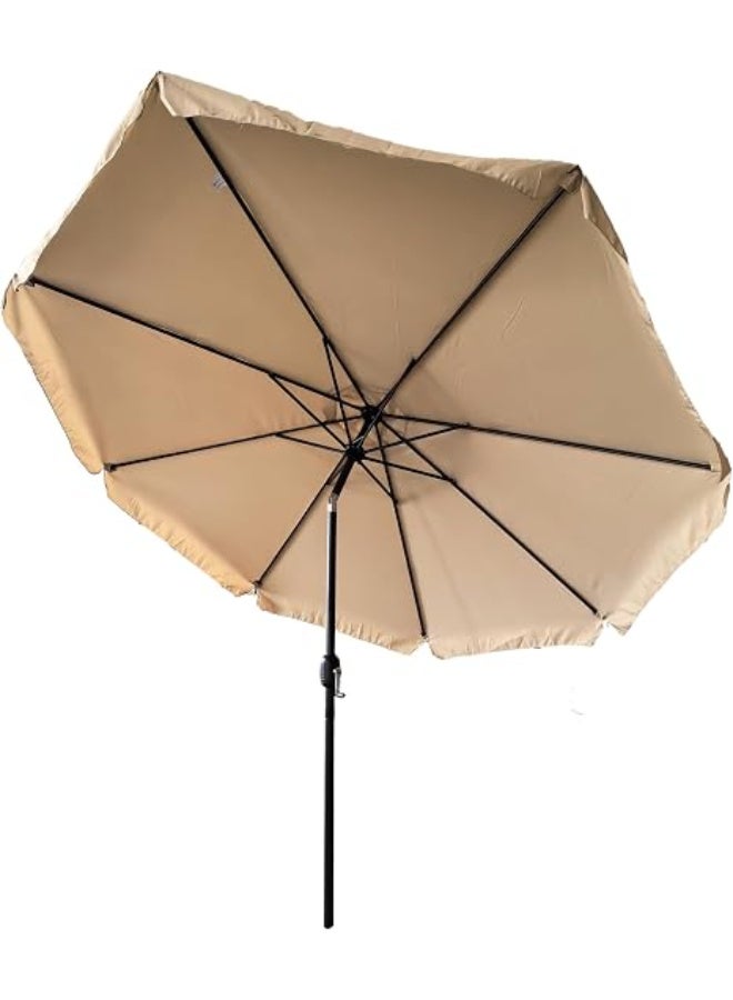 باراديسو Paradiso Aluminium Patio Umbrella 3M, Beige , Crank Open Mechanism, 8-Rib Frame - Image 3