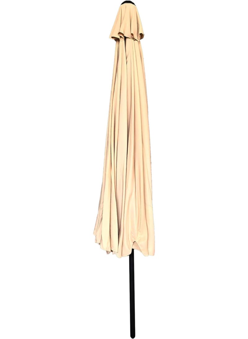 باراديسو Paradiso Aluminium Patio Umbrella 3M, Beige , Crank Open Mechanism, 8-Rib Frame - Image 2