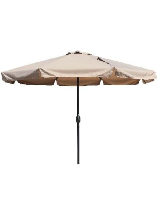 باراديسو Paradiso Aluminium Patio Umbrella 3M, Beige , Crank Open Mechanism, 8-Rib Frame - Image 1