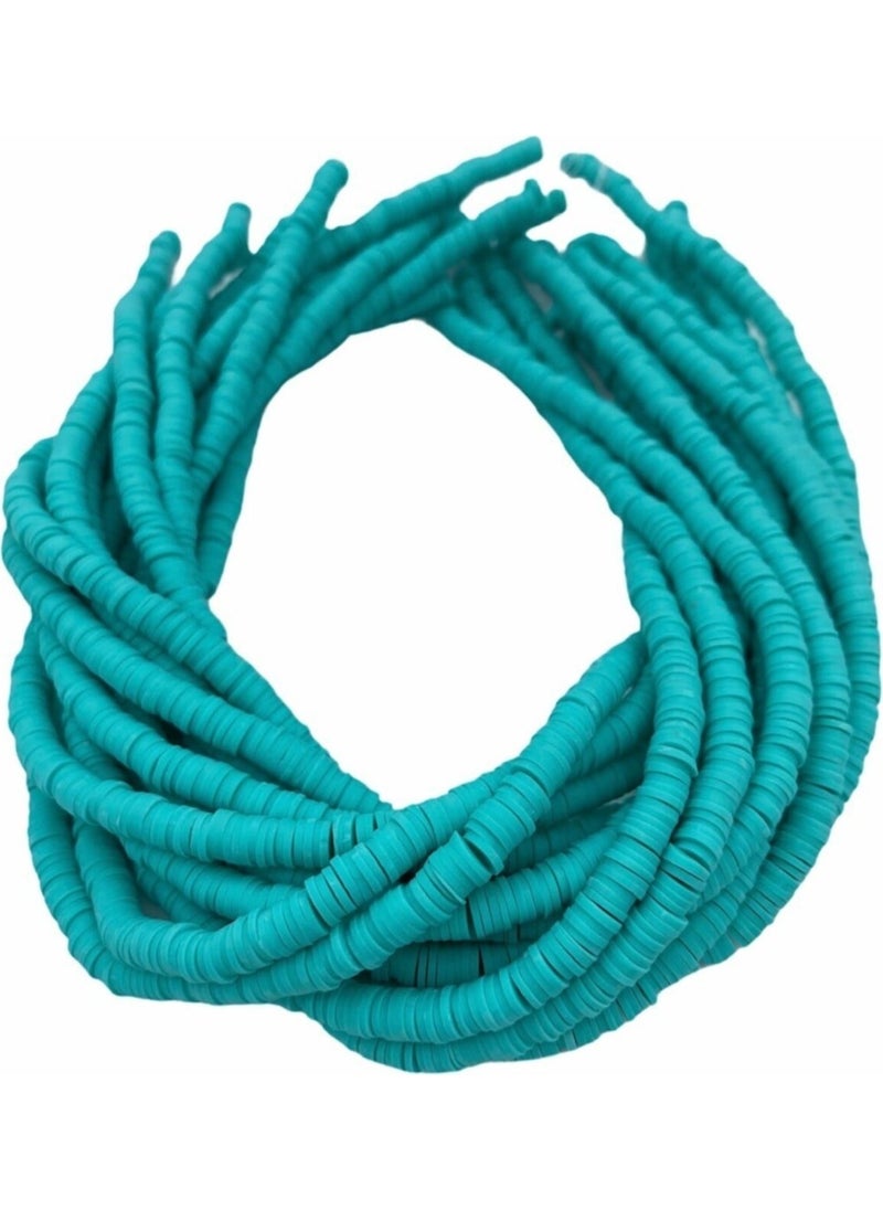 Hedef Bijuteri - Target Bijouterie 6mm Turquoise Color Polymer Clay Fimo Bead StrING,40CM Dough Bead Fimo String - Image 1