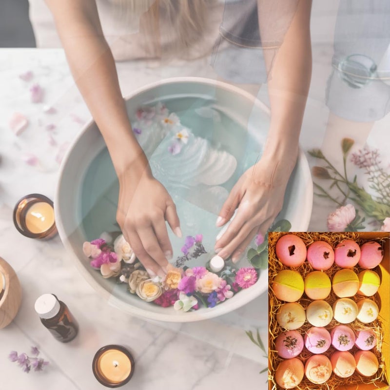 Aaranyam  Bath Bomb  Rose Lavender Pink Salt Oats Citurs Refreshing hot water bath hydrating moisturizing enchanting Fizzy Aromatic Bath Bomb 75 g each  Pack of 20 Gift for women  men - Image 3